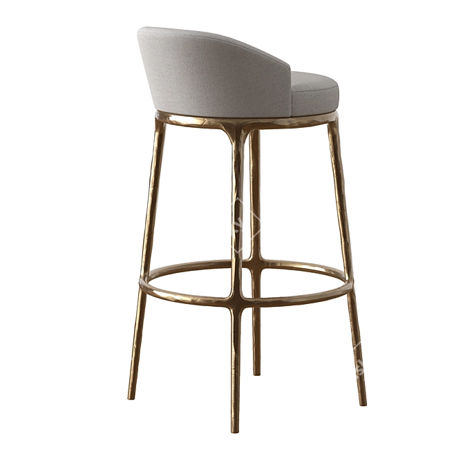 Stylish Swivel Fabric Barstool 3D model image 4