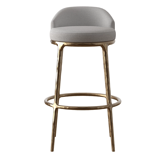 Stylish Swivel Fabric Barstool 3D model image 5