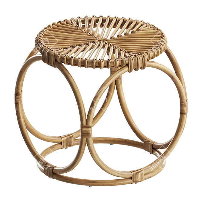 Rattan Caroline Stool Model Corona 3D model image 1