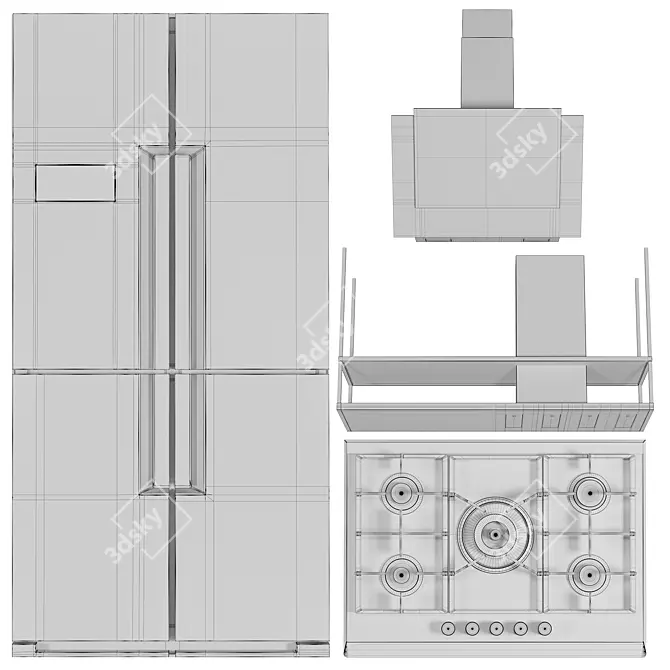 Pando Appliance Set: 4 Modern Models 3D model image 7