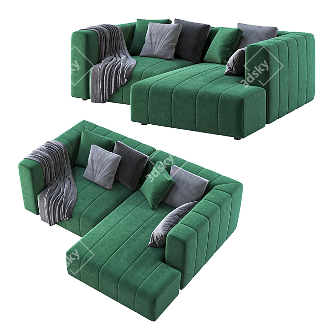 Title: Triple Corner Seating Solution 3D model image 1