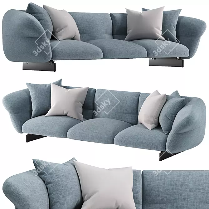 Contemporary 3-Seater Sofa Design 3D model image 1