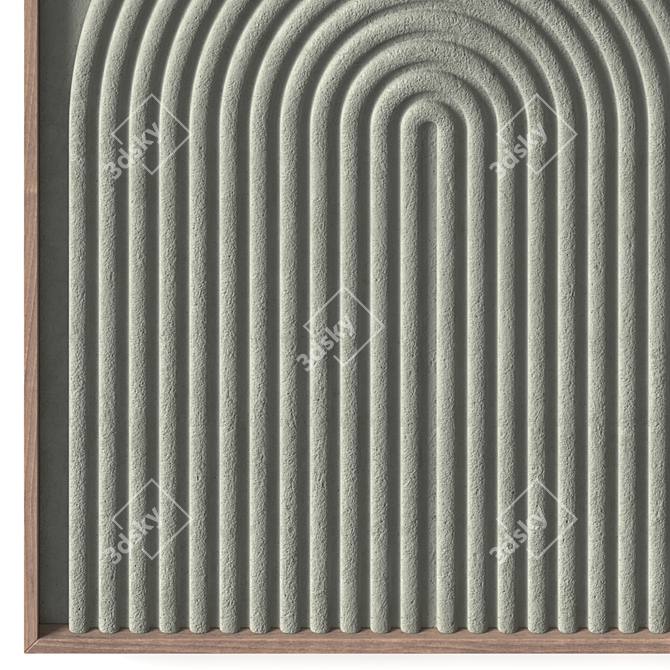 Textured Stone Relief Art Panel 3D model image 4