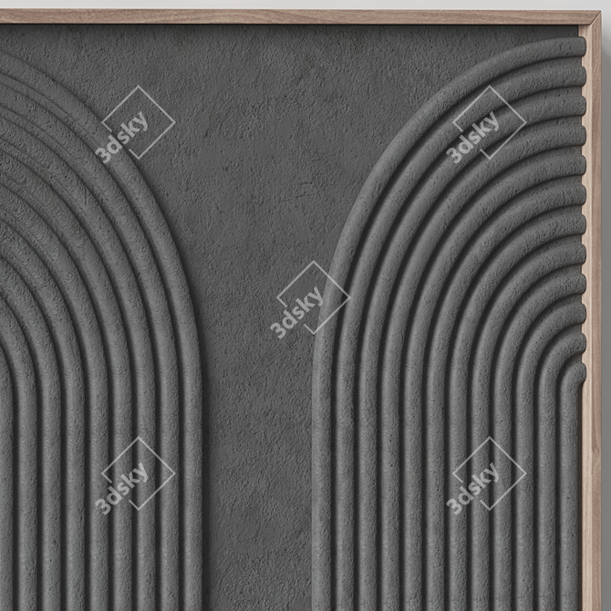 Textured Stone Relief Art Panel 3D model image 6