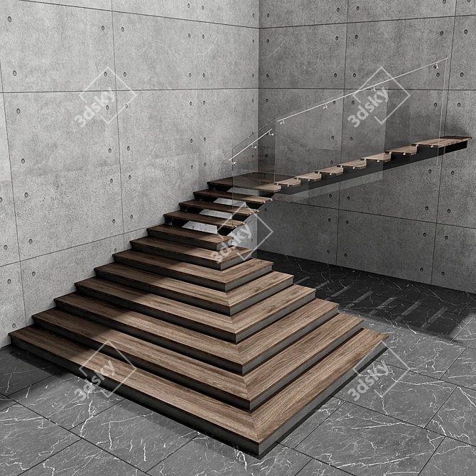 Sleek Spiral Staircase Model 3D model image 4