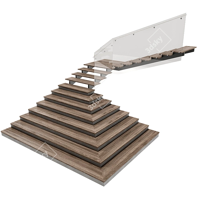 Sleek Spiral Staircase Model 3D model image 5