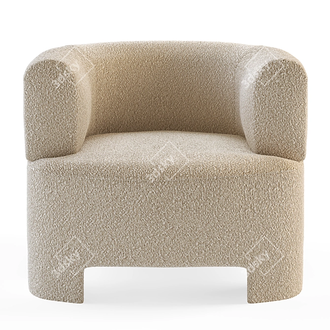 La Redoute Darrel Velvet Armchair 3D model image 4