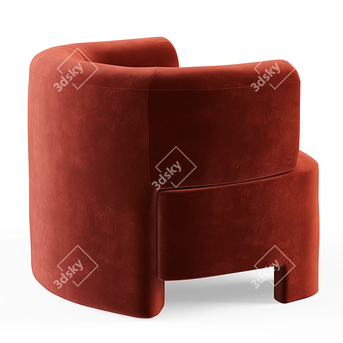 La Redoute Darrel Velvet Armchair 3D model image 5