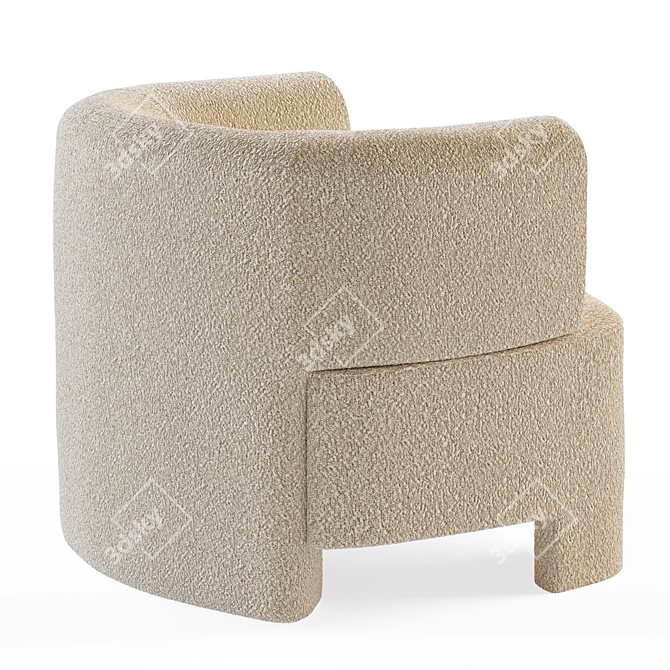 La Redoute Darrel Velvet Armchair 3D model image 6