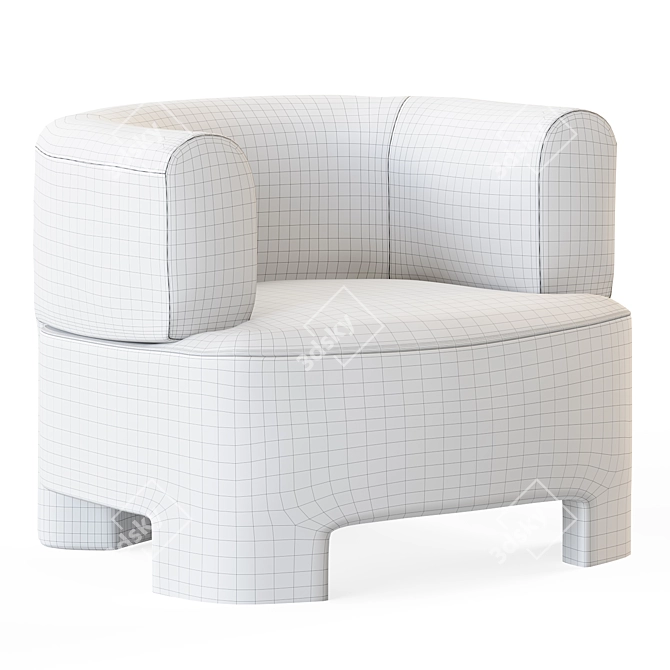 La Redoute Darrel Velvet Armchair 3D model image 7