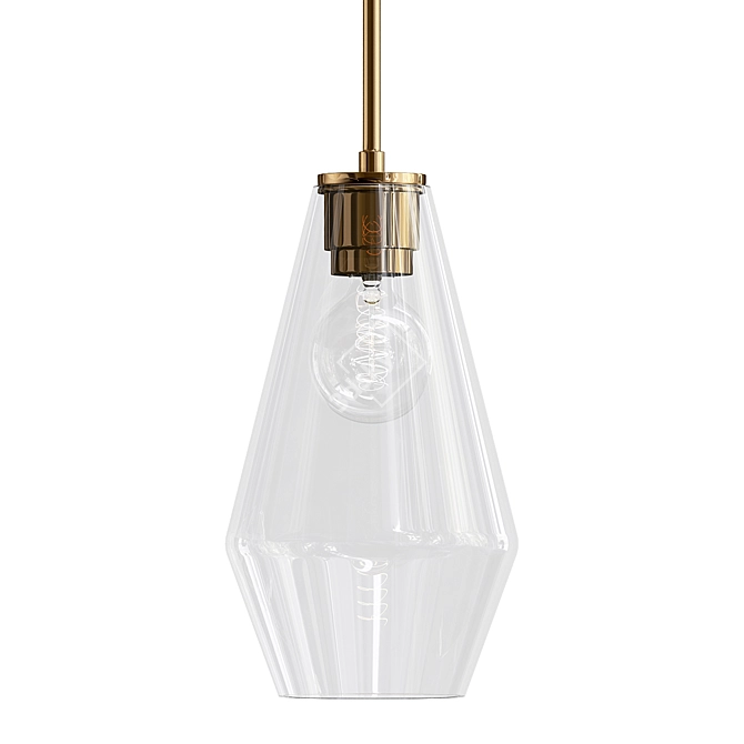 Modern Geometric Glass Pendant Light 3D model image 1