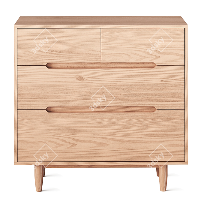  Sleek Modern Drawer Set 3D model image 1