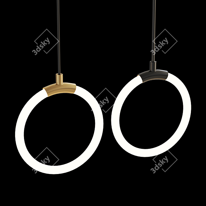 Ring-shaped LED Lamp Fixture Synergy 3D model image 2