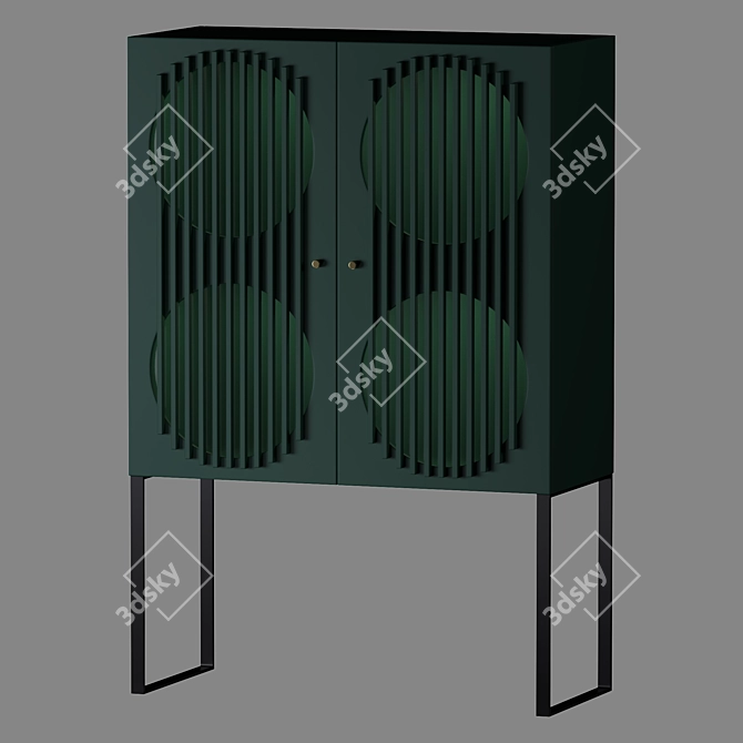 Stylish Deep Green Buffet 3D model image 3