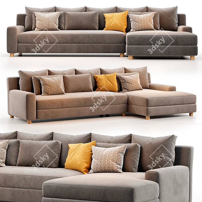 Modern Paseo Sectional Sofa 2018 3D model image 1