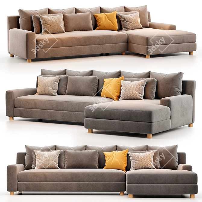 Modern Paseo Sectional Sofa 2018 3D model image 2