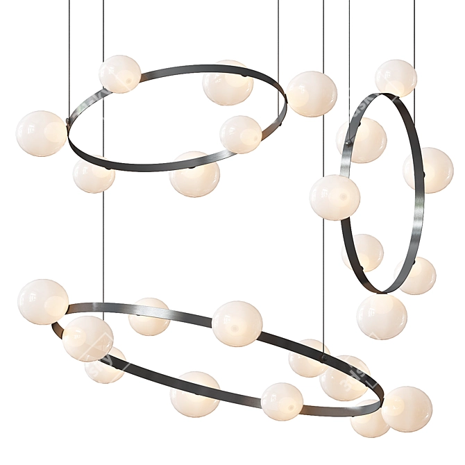 Stylish Hubble Bubble Suspension Light 3D model image 1