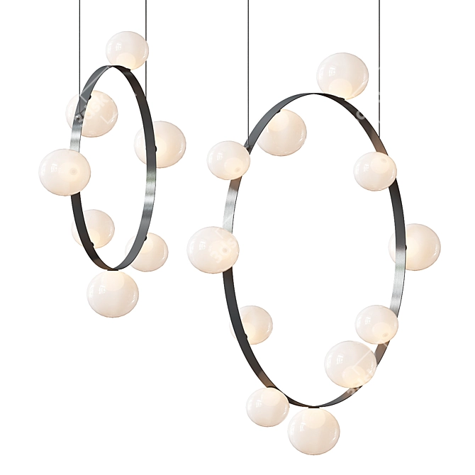 Stylish Hubble Bubble Suspension Light 3D model image 2