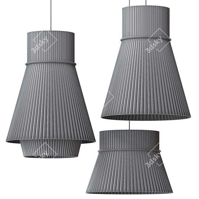 Trapezoidal Pendant Lamp Collection 3D model image 2