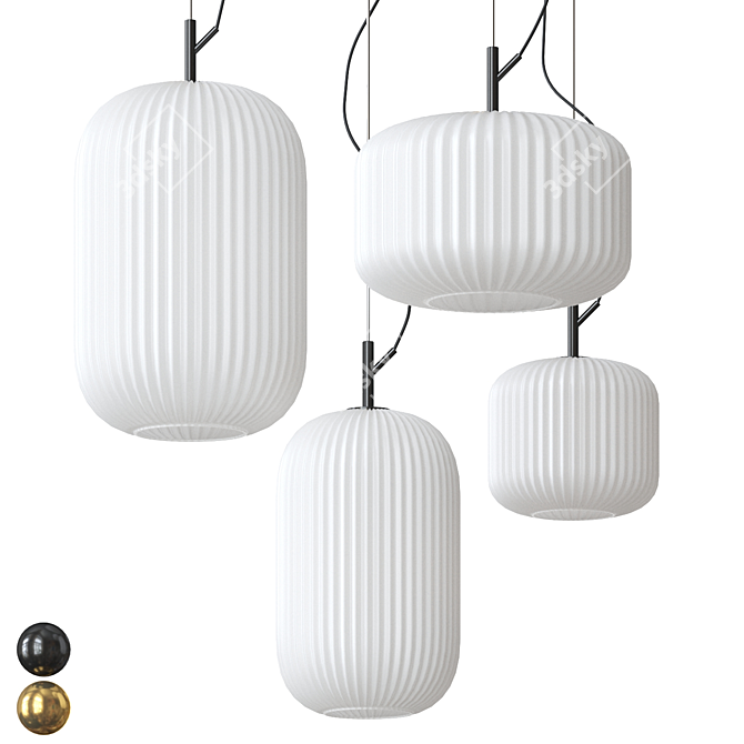 Frosted Glass Pendant Lamp Collection 3D model image 1