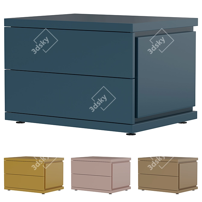 Modern Side Table with Open Shelf 3D model image 1