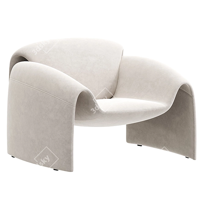 Modern Leather Armchair Elegant Design 3D model image 1