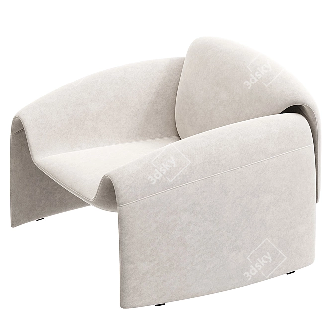 Modern Leather Armchair Elegant Design 3D model image 4