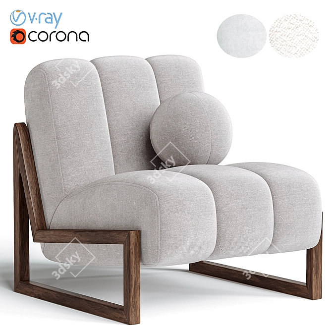 Modern and Stylish MALIVA Chair 3D model image 1