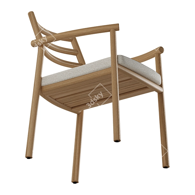 Modern Teak Armchair by TRIBÙ 3D model image 5