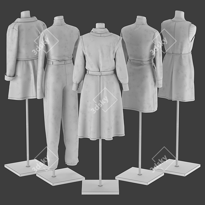 Mannequin Set 3D Model Kit 3D model image 4