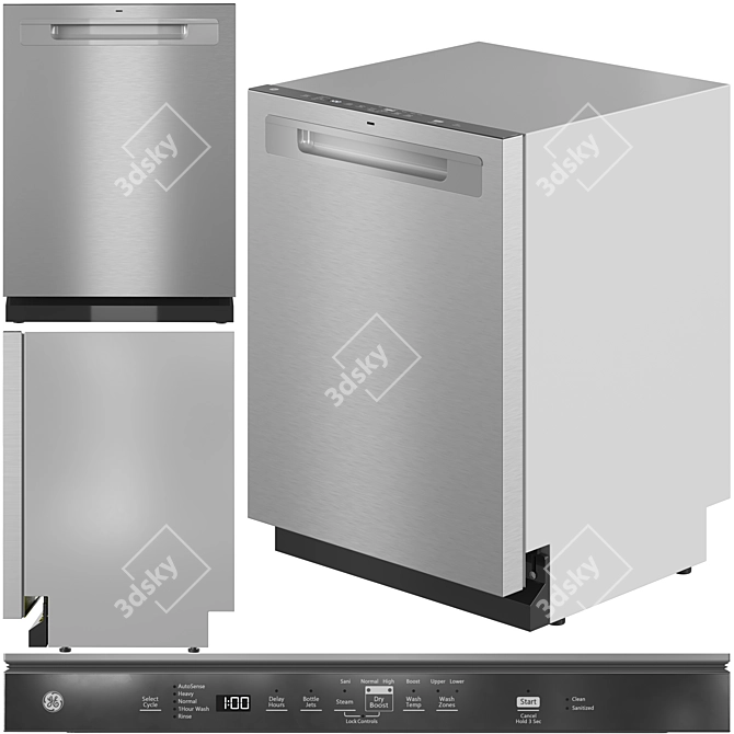 Modern GE Appliance Set 3D model image 4