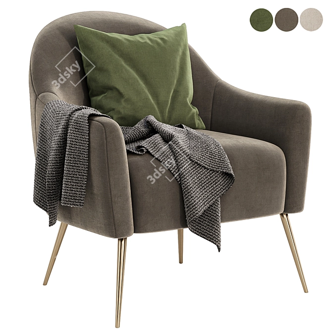 Elegant Annabelle Armchair Collection 3D model image 1