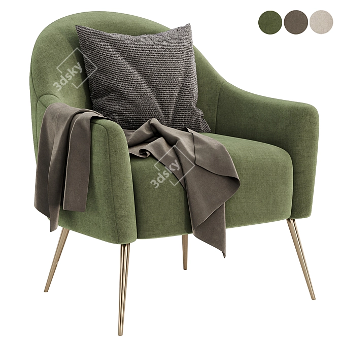 Elegant Annabelle Armchair Collection 3D model image 2