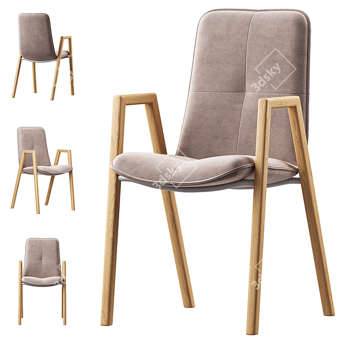 Rialto Ergonomic Dining Chair 3D model image 1