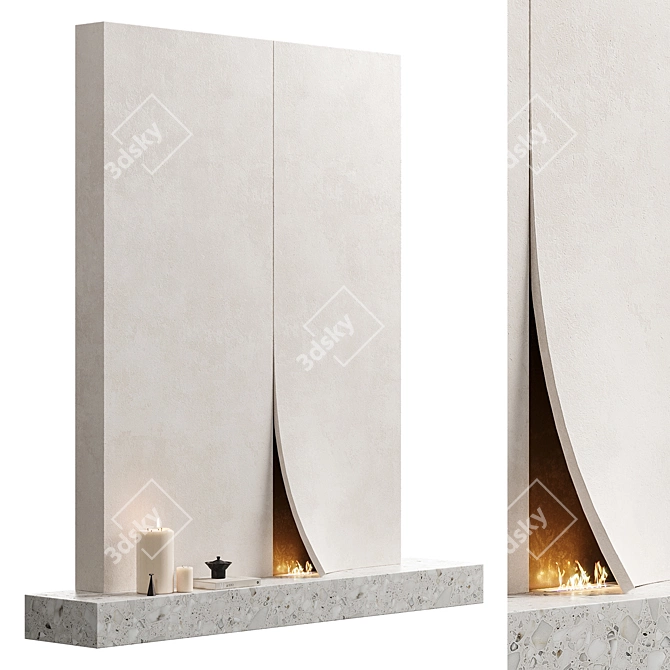 Paper Corner Bio Fireplace Home Decor 3D model image 1