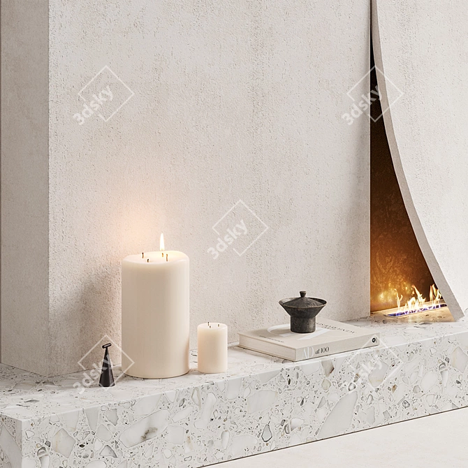 Paper Corner Bio Fireplace Home Decor 3D model image 4