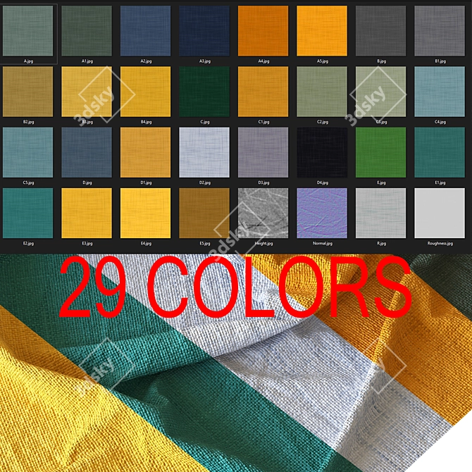  Trendy Color 4K Texture Set 3D model image 2