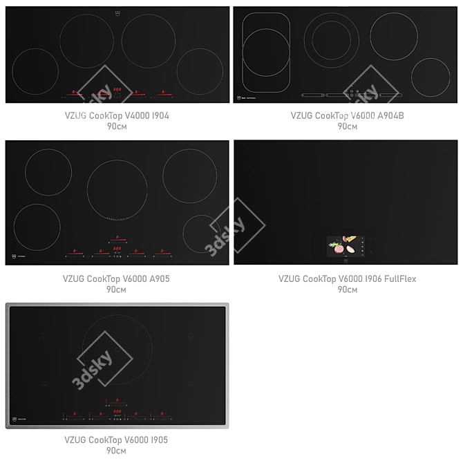 V-ZUG Cooktop Collection: Modern Design & Versatile Function 3D model image 4