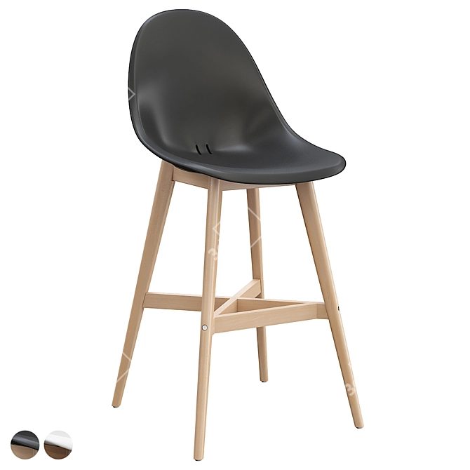 Modern Fanbyn Bar Stool White 3D model image 2