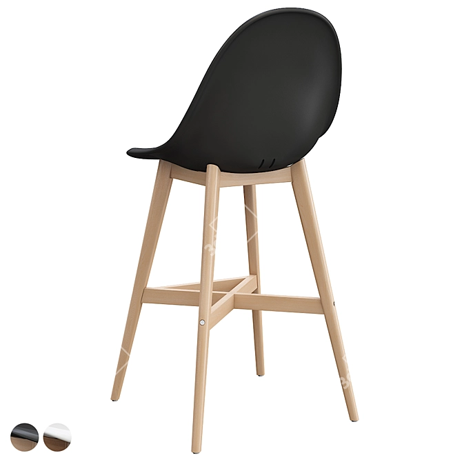 Modern Fanbyn Bar Stool White 3D model image 3