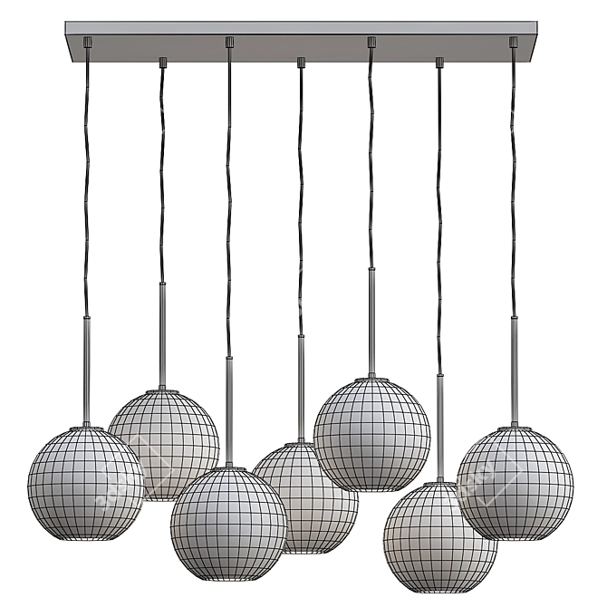 Modern Metal Globe Chandelier Sculpture 3D model image 3