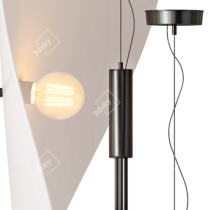 Sleek MANTA TRIPLE Pendant Light 3D model image 2