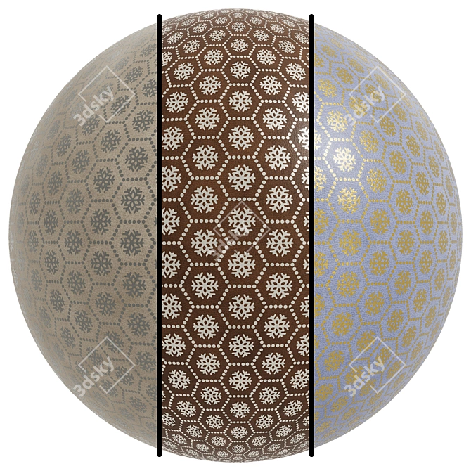 Patterned Leather Metal Cover Set 3D model image 1