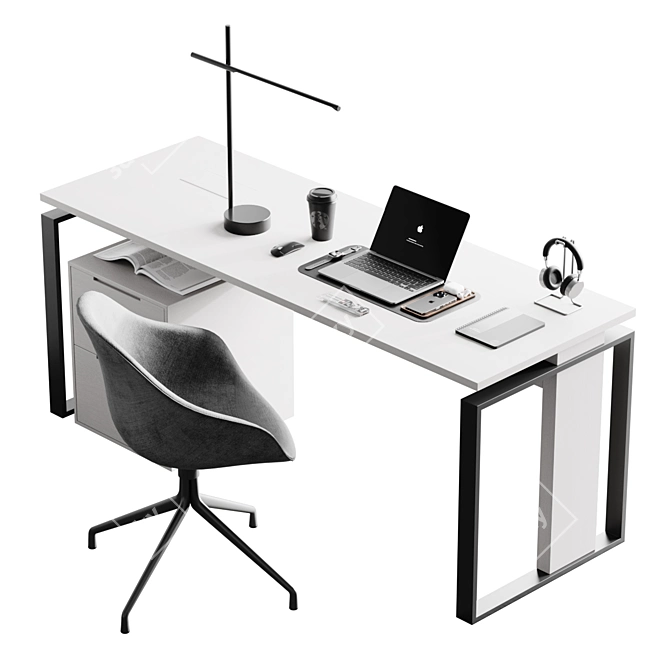 Workstation Setup Desk Organizer 3D model image 1