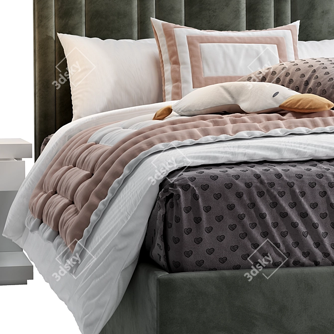 Plush Lion Upholstered Bed 3D model image 3