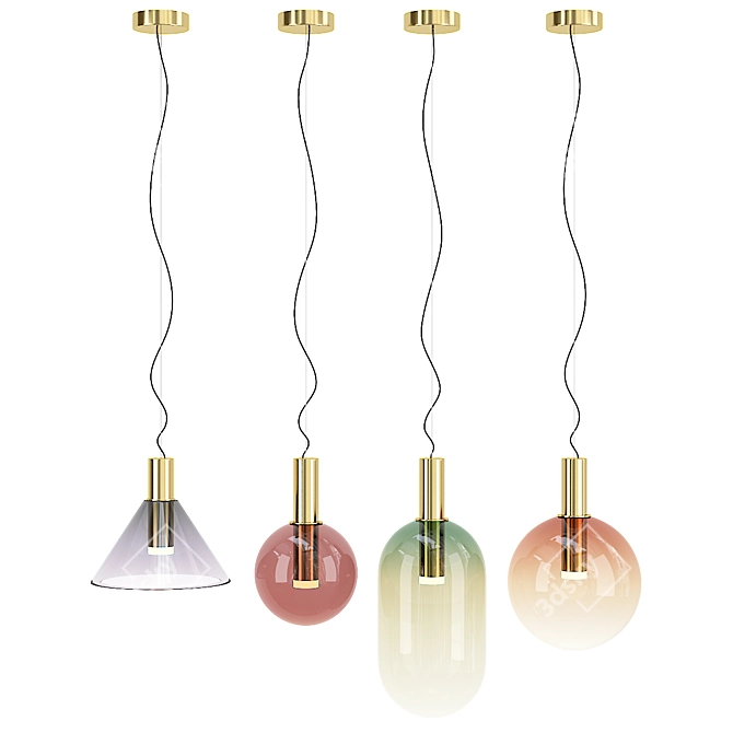 Modern Designer Pendant Lamp NFC 3D model image 2