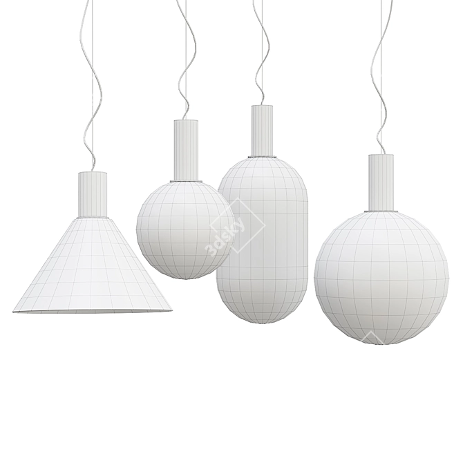 Modern Designer Pendant Lamp NFC 3D model image 4