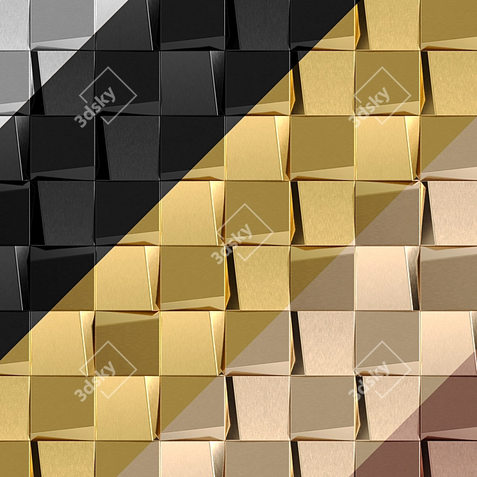 Golden Mosaic Tile, Premium Quality 3D model image 1