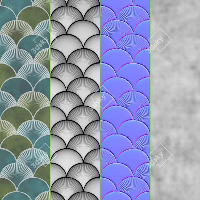  Radial Fish Scale Tiles 3D model image 6