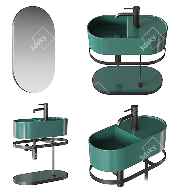 Petites Vanity Unit Set: Les Cielo 3D model image 1